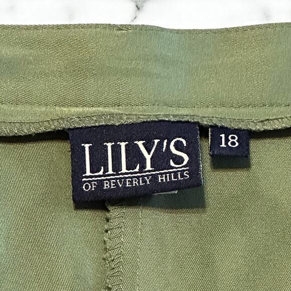 Vintage Lily's of Beverly Hills Green Shorts Plus Sz 18 Golf High Waist Pockets - Picture 5 of 9